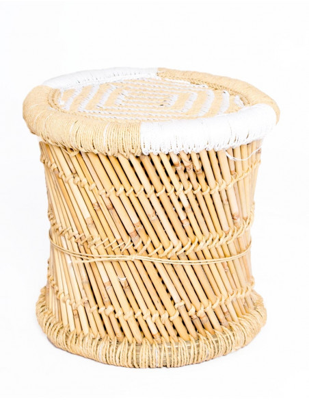 RMU0002B - Tabouret en Cuir Naturel