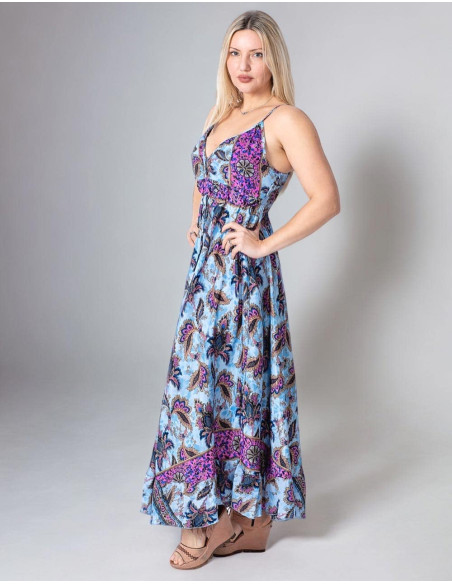 KM2032A - Vestido Longo Estilo Hippie