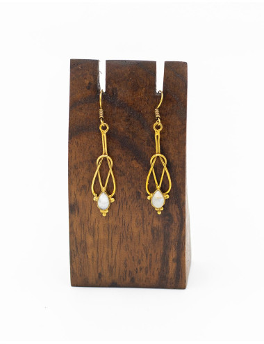 SPE0086 - Boucles d'oreilles allongées avec pierre... 2