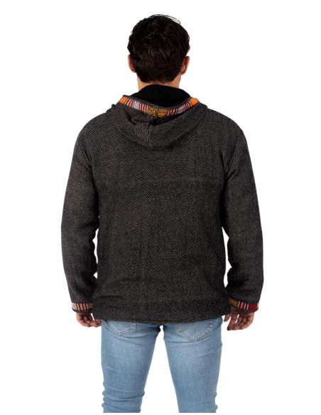 HSU0009G - Giacca Kimago Warm Grey con finiture rosse e fodera in pile