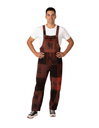 MMN1002H – Kimago Patchwork-Unisex-Jumpsuit in Rot, Grün... 2