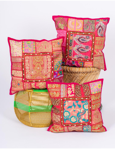 RCJ0031R - Housse de coussin rose faite main...
