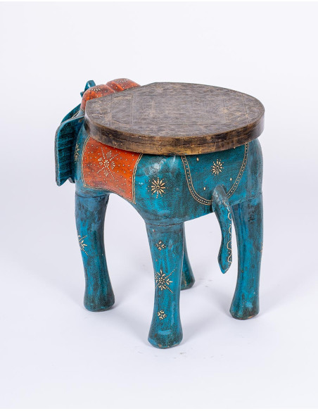 RMU0201 - Banco Kimago em madeira artesanal em formato de elefante