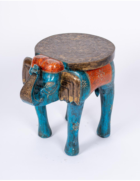 RMU0201 - Banco Kimago em madeira artesanal em formato de elefante