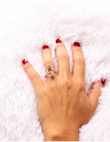 SAN0124 - Bague ajustable Kimago avec pierres...