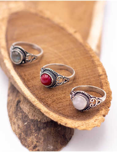 SAN0128 - Bague en argent faite main avec...