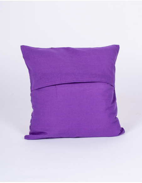 RCJ00338 - Housse de coussin Kimago violette imprimée en coton