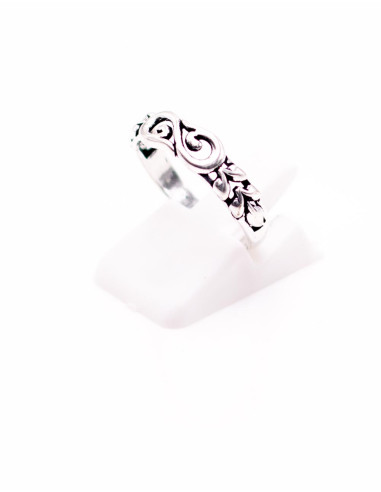 SAN0135C - Handmade silver ring with spiral...