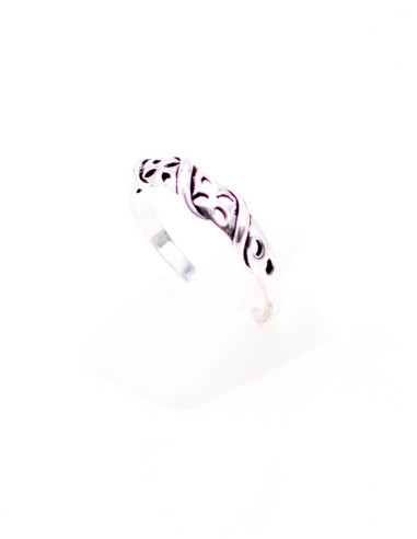 SAN0135D - Anello in argento traforato floreale...