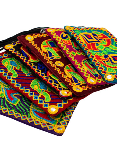 BBA0031 - Borsa a tracolla etnica con elefanti...