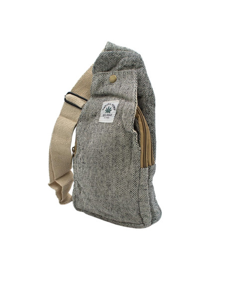 BMH00272 - Zaino triangolare unisex in canapa fatto a mano India Kimago