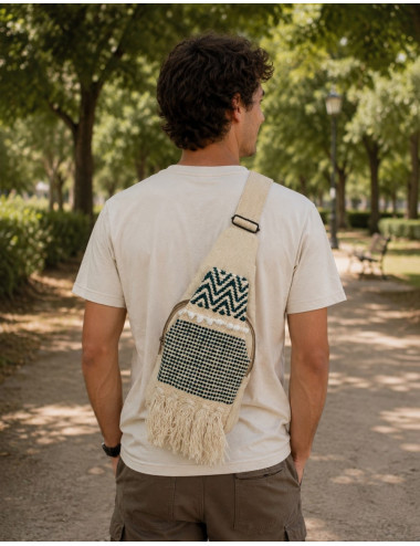 BMH0028 - Sac à dos triangle en coton boho unisexe India... 2